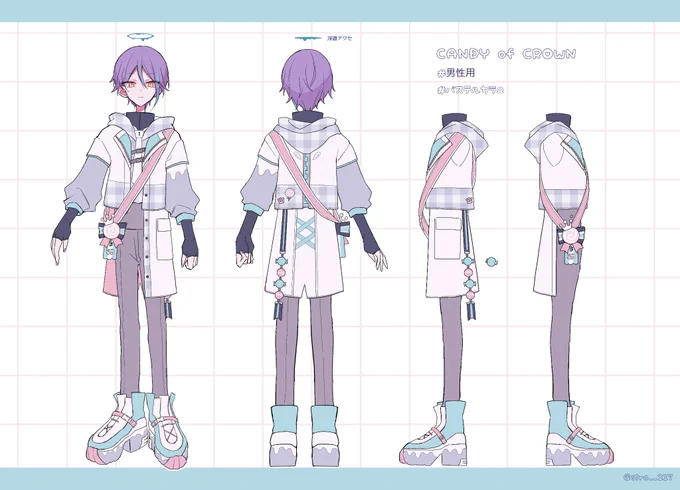 男性用『  CANDY  of  CROWN  』です。よろしくお願いします!#プロセカ衣装デザイン #パステルカラー 