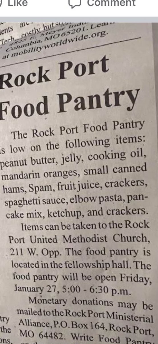 RockPort_fccla's tweet photo. Help us help our food pantry! There will be baskets outside of each grade level starting this week for items to be dropped off. The picture below shows the items that the pantry is needing. Each one of these items counts towards an cream party for the winning grade! @RPBlueJays https://t.co/gi5QCXr5Jb