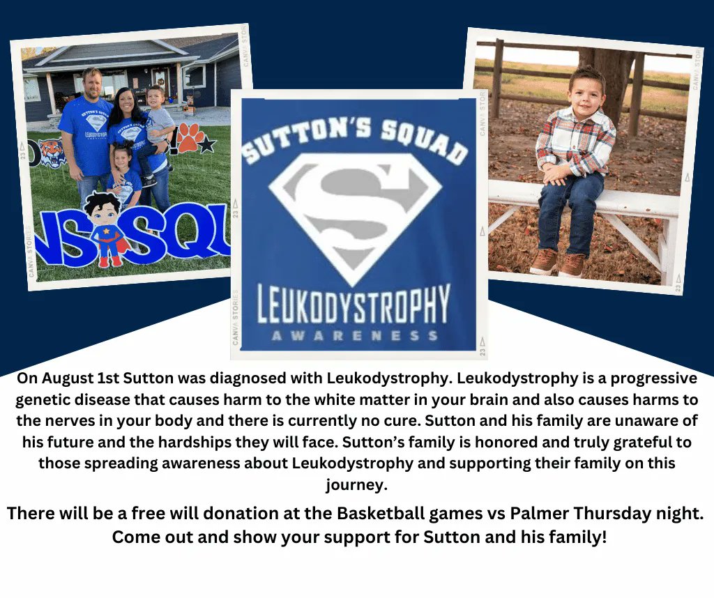 Heartland Lutheran will be doing a free will donation for Sutton Hake at the February 2nd basketball game at Heartland Lutheran.  First game starts at 6:00 pm.