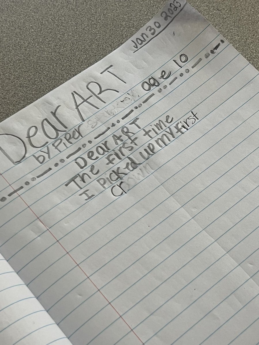 It’s here! My favorite writing week! We study Kobe Bryant’s “Dear Basketball” and wrote our own “Dear” poems. Enjoy this sneak peek! Stay tuned for the finished project! <a href="/ParkwayBulldogs/">Magnolia Parkway</a>  <a href="/MagISDLiteracy/">MISD Literacy</a>  <a href="/EnsleySalli/">Salli Ensley</a>