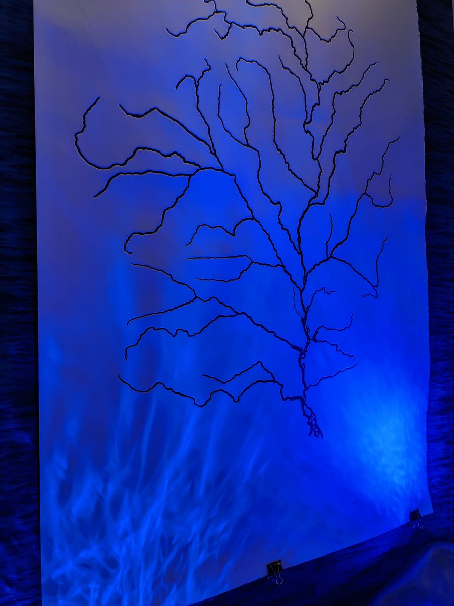 ashtuni's tweet image. The night view of #Waterlines, a #public #installation at the #somervilleartscouncil's  Inside-Out #gallery. @mindhuecreation renders the bodies of rivers vulnerable. #art #BostonArts
