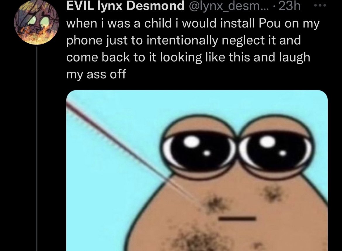 Abused Pou Image (meme), Neglected Pou / Abused Pou