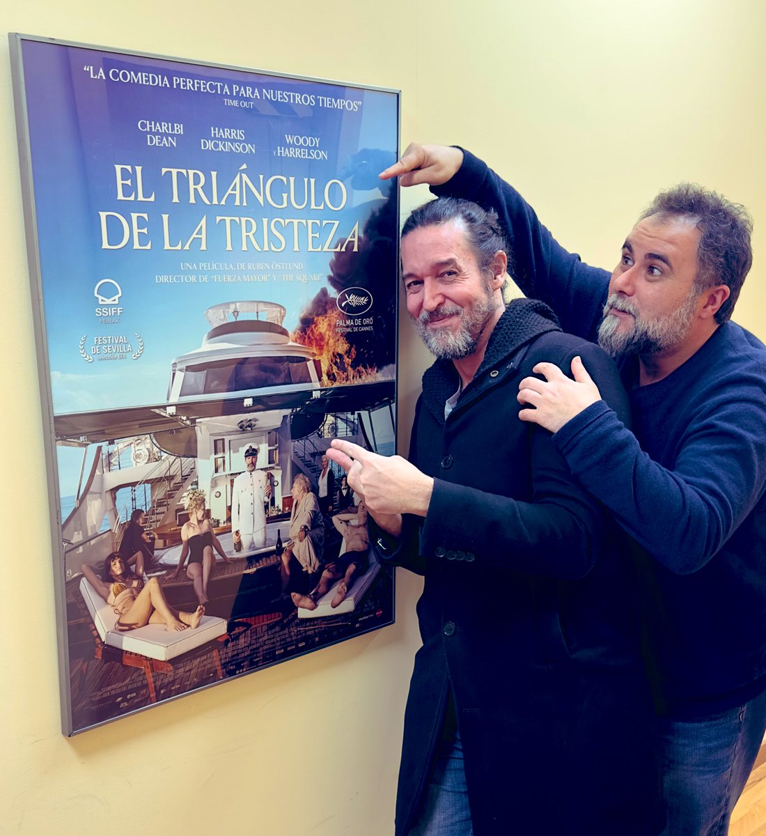 Aquí @mangelvivas deseoso y ansioso por disfrutar en el cine de #ElTriangulodelatristeza de #RubenÖstlund