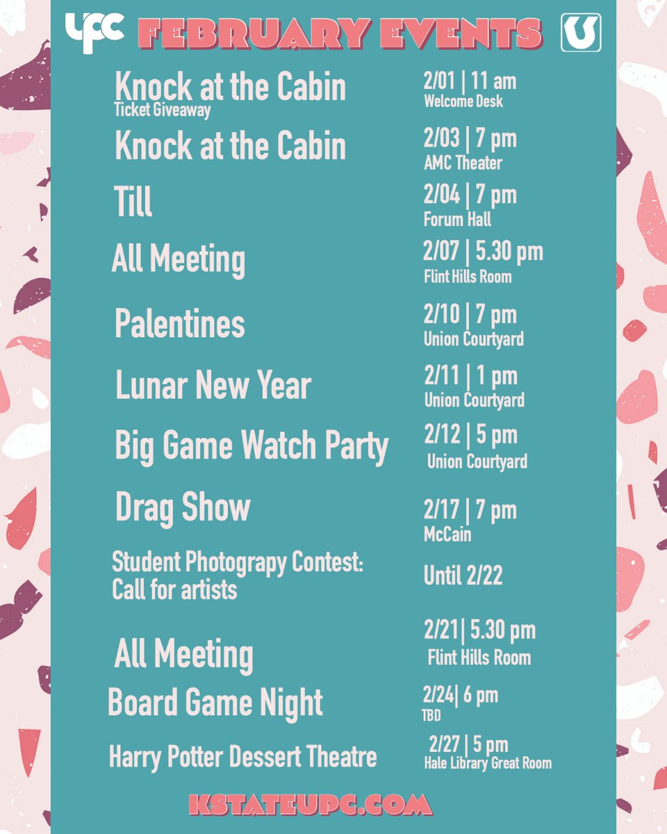 Look at all the events UPC has for you in FEBRUARY!!

#makelifeeventful