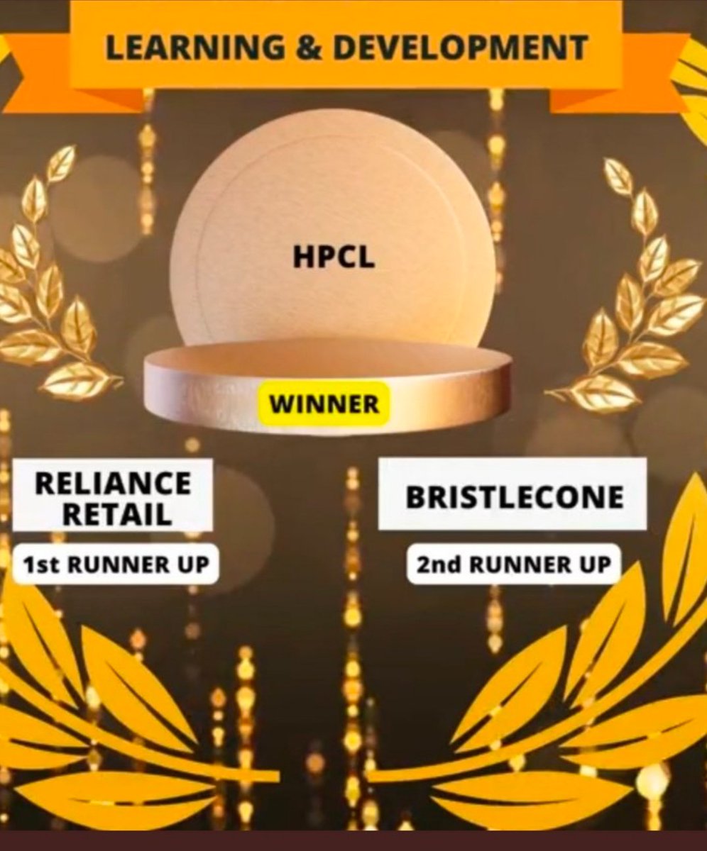 mahesh_chandna's tweet photo. @HPCL @NHRDN @NHRDN_LC @HardeepSPuri @Rameswar_Teli @Secretary_MoPNG @PetroleumMin #Res C&MD DR PUSHP JOSHI SIR & DIR(HR)-Select-K S SHETTY SIR, Congrats on@HPC Winning "Learning & Development"+Runners Up AWARD under EMPLOYEE RELATIONS Catagory
Such Awards show yr Unflappable Attitude #HPFIRST Spirit & Demonstration of
Focus on Excellence
Salutation
Chandna https://t.co/ypNlkNLc1m