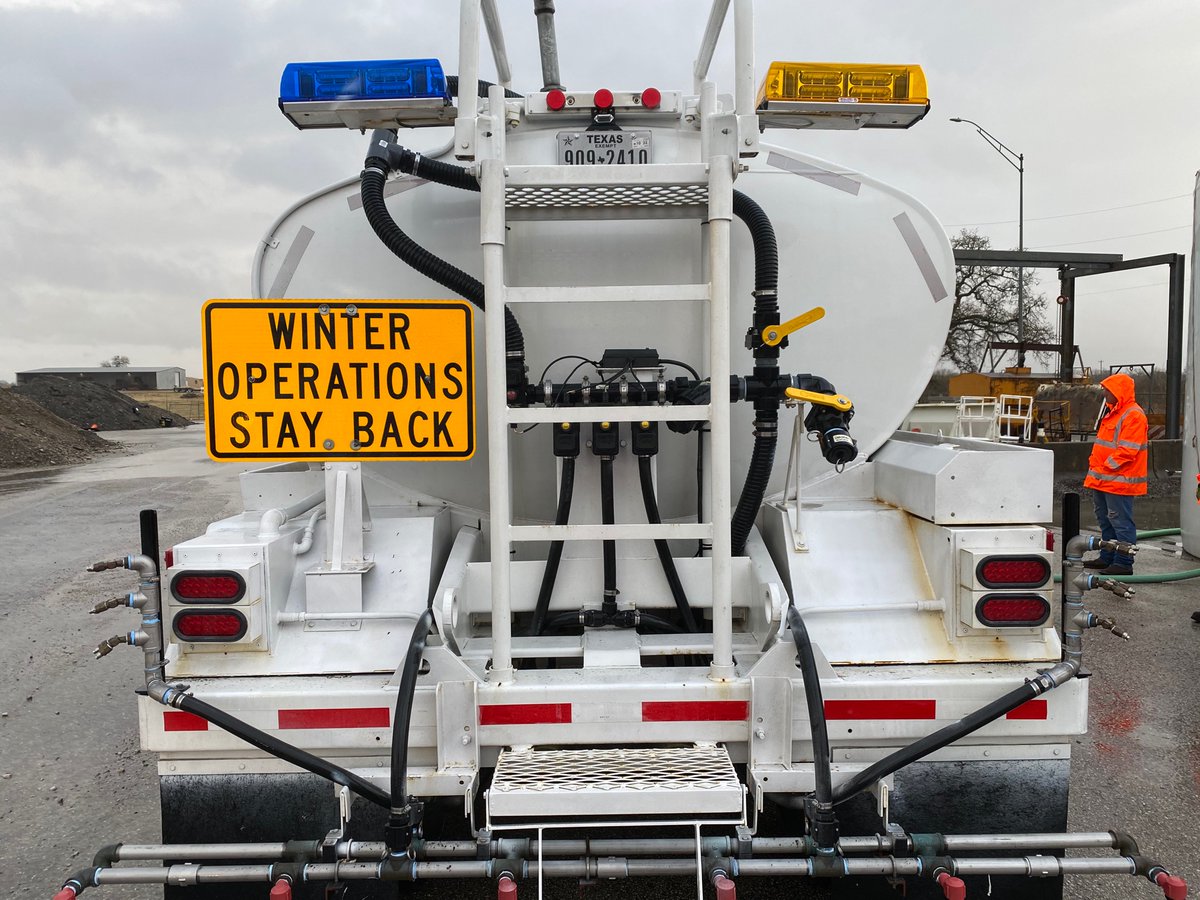 TxDOT vehicles will be out treating some roadways. They may be moving slower than the flowing traffic. Please give them space to work and drive with caution. Also, visit DriveTrxas.Org for road conditions and to plan your routes. 
#BeSafe.DriveSmart.