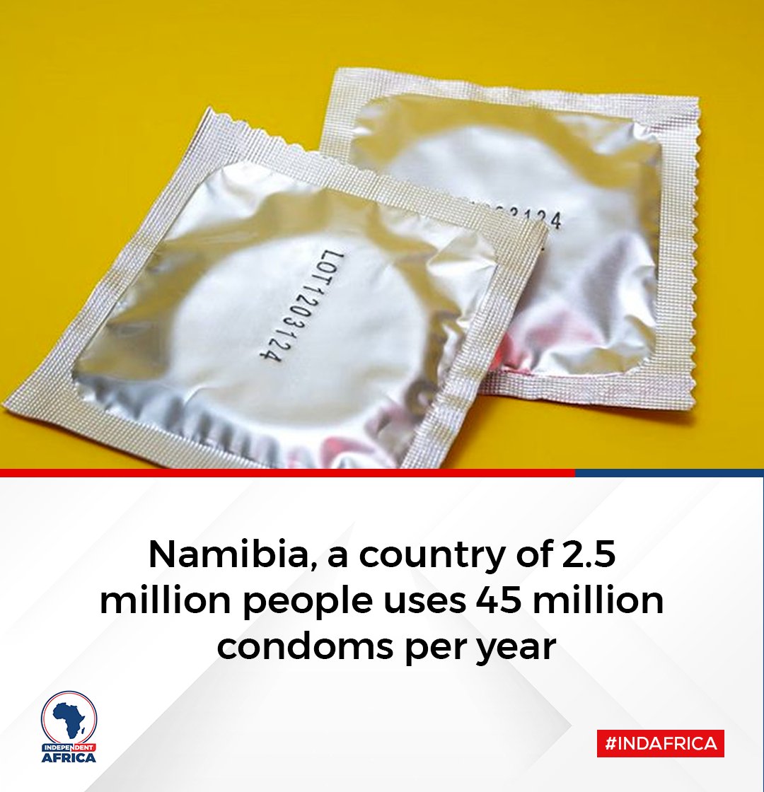 INDAfrica's tweet photo. Namibia, a country of 2.5 million people, uses 45 million condoms per year, according to the country’s ministry of health.

#INDAFRICA 
#Popecorn #MondayMotivation Tsatsii | Sheldon SWAPO #Kojoforex Enzo | Rui Costa Mitoma #transfergo Cancelo iPhones #BBTaitans https://t.co/d2DJeRFSRs