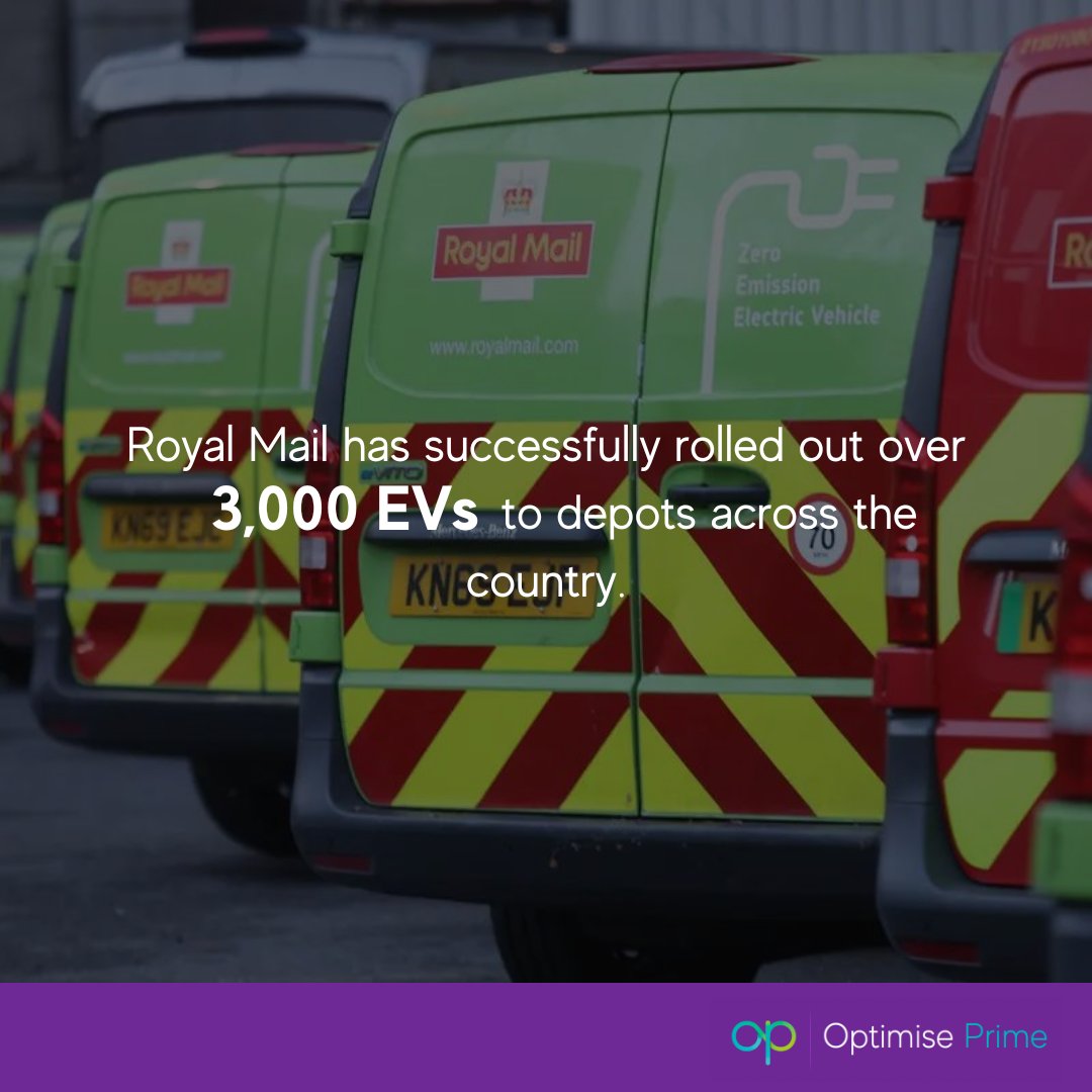optimise_prime's tweet photo. @RoyalMail has successfully rolled out over 3,000 EVs across the country. #OptimisePrime https://t.co/3FJMM4etlA