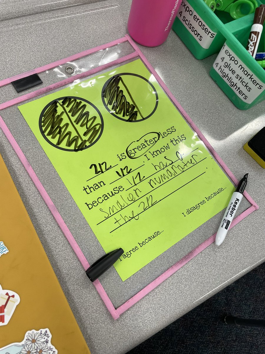 Started comparing fractions today! Look at all that academic vocabulary in their explanations!! So proud of how far these students have come!! <a href="/McNeilElem/">McNeil Elementary</a> #wearemcneil #mymisd