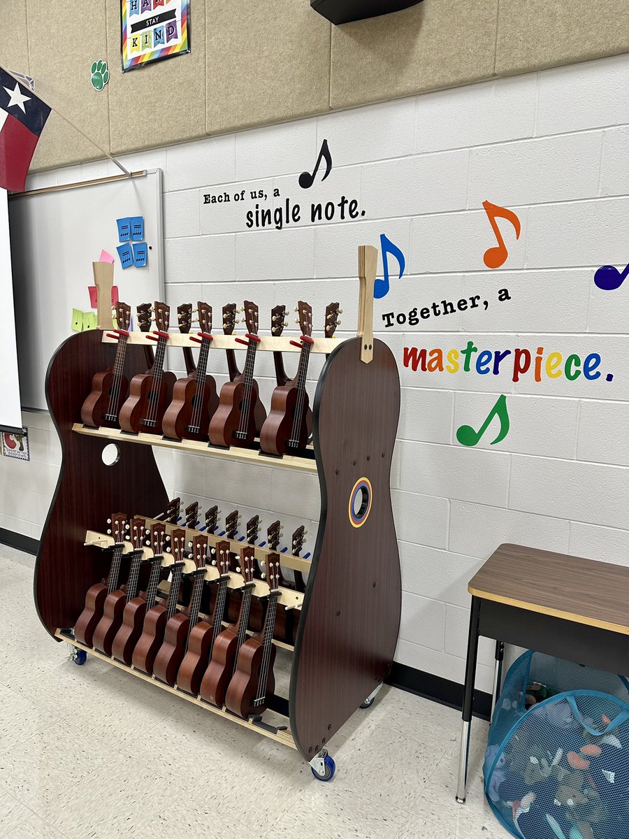 NISDMoraMusic's tweet photo. So excited to get our ukes and cute shelf!!! Can’t wait to start teaching ukulele to 5th graders! Thank you @nisdnef 🎉🎉🎶❤️ @NISD_FineArts @NISD_grants @NISDMoraES https://t.co/NxPCQ5OnH8