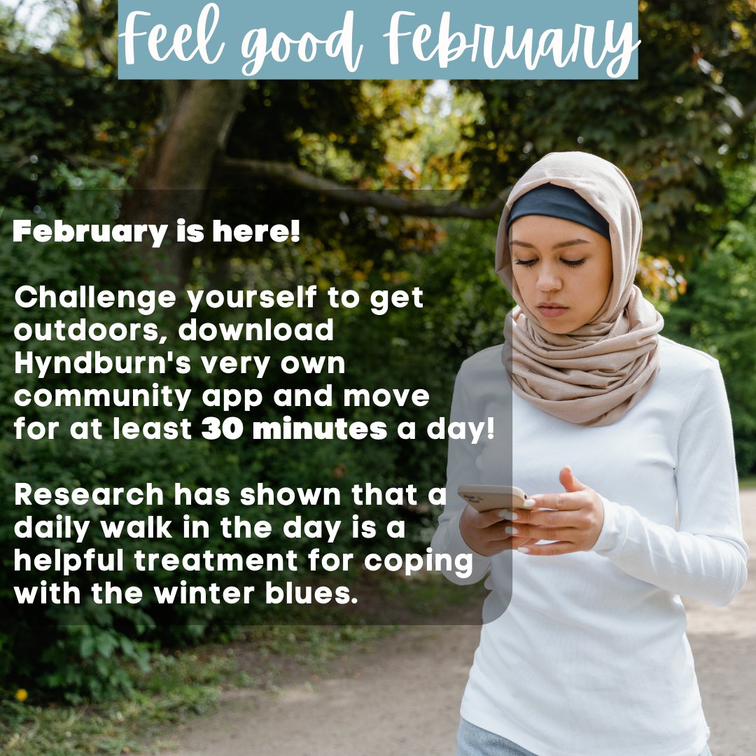 LetsHyndburn's tweet photo. Feel good this February by joining the challenge!

Challenge yourself to get outdoors, download Hyndburn's very own community app and move for at least 30minutes a day!

Follow the link below to download the app and join the challenge today!

📲 https://t.co/YwU1wplQCy https://t.co/nMUnbCvhHG