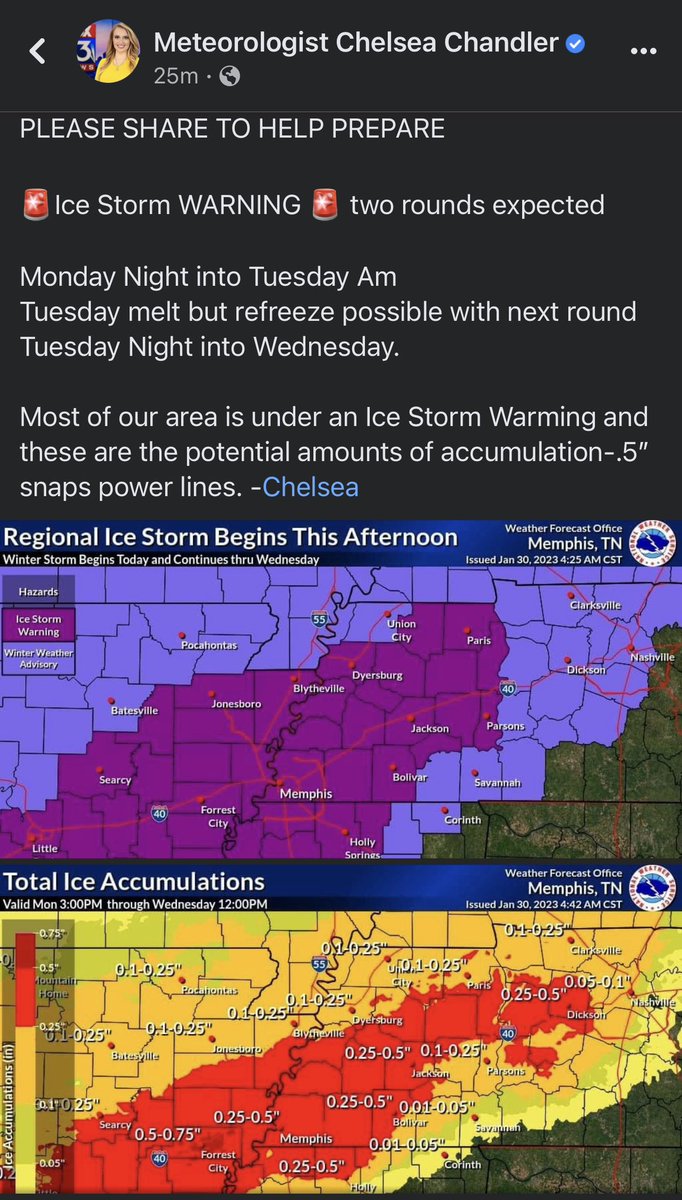 CChandlerTV's tweet photo. Update on 🧊Ice Storm🧊 ⬇️ below…already have my air mattress in my car https://t.co/Ojo0kI03cH