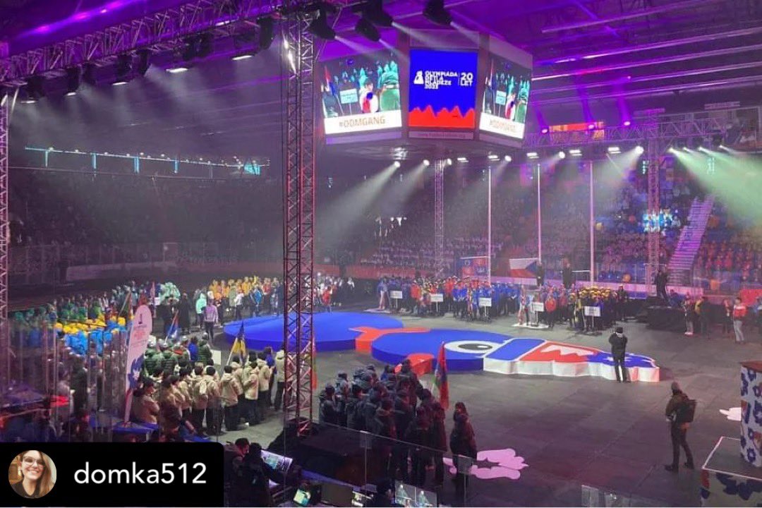 Robelighting's tweet photo. Lighting up the Opening Ceremony for the Children’s & Youth Olympics at the ČPP Aréna in Hradec Králové, Czech Republic, with Dominika Čidalkova & @Robelighting #Pointe, #LEDWash600, #Tarrantula, #ColorSpot700E AT & #Cityskape luminaires along with Haze 500 FT hazers. https://t.co/AtR2aAPEoA