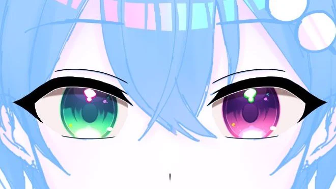 ちょまた懲りずにLive2D用の絵描いてるんだけどめちゃおめめがとぅるんとぅるんにかけたから見てほしい 