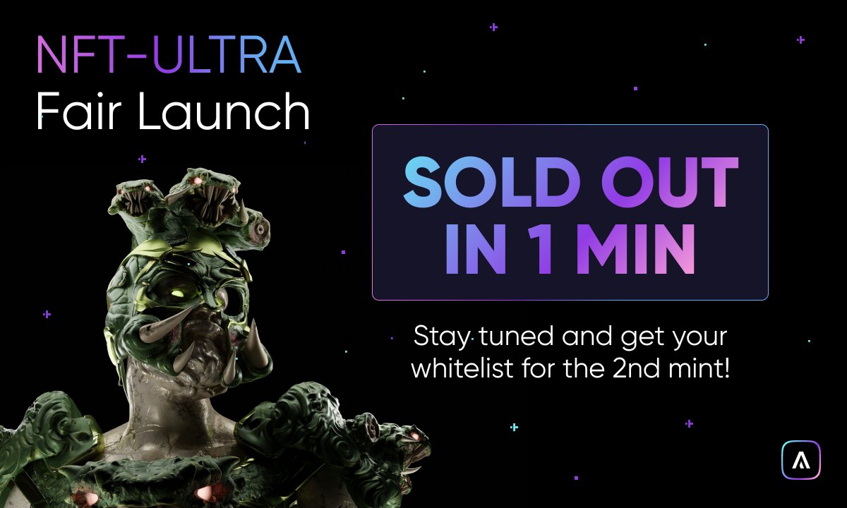 🚨🚨🚨 Our UOS #NFTcollection was sold out in 1 minute on @ultra_io 😱🚀 To celebrate this milestone, we will start to #giveaway 100 ETH WLs when there are 500 comments on this post🚀🚀 To win WL for our ETH collection🏆: -Like & retweet this post -Tag 2 friends Let's gooo🍀
