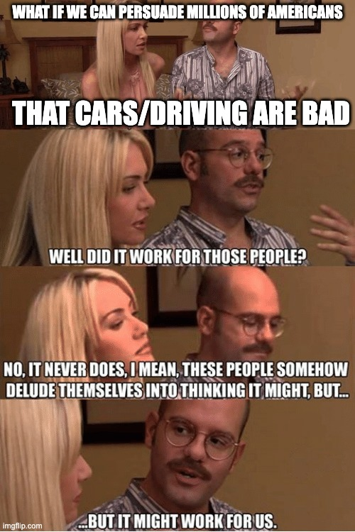 "If utopia is impossible, the struggle toward it is not." - Don Mitchell, Geographer.
(btw, cars and driving are not necessarily bad...over-reliance is)
