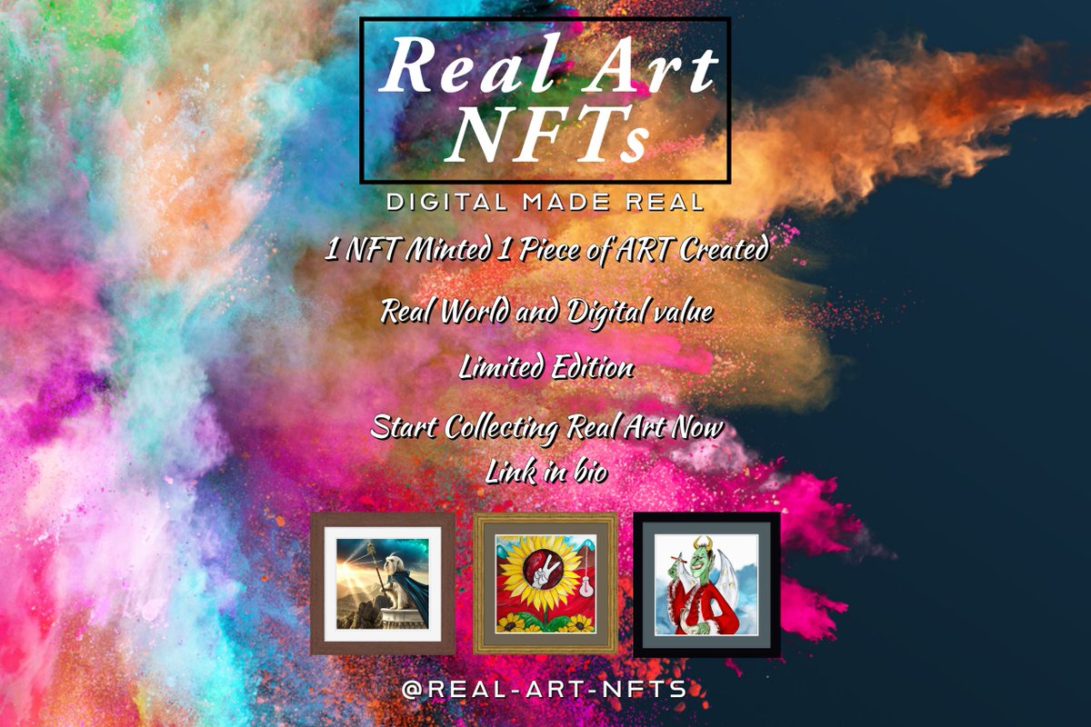 Standardstan22's tweet image. Experience art in a whole new way with our #DigitalMadeReal collection! 

Own a piece of history and immerse yourself in the beauty of NFTs. 

From one-of-a-kind masterpieces to limited edition prints, there's something for every art lover.

 #NFTs #CryptoArt #BlockchainArt