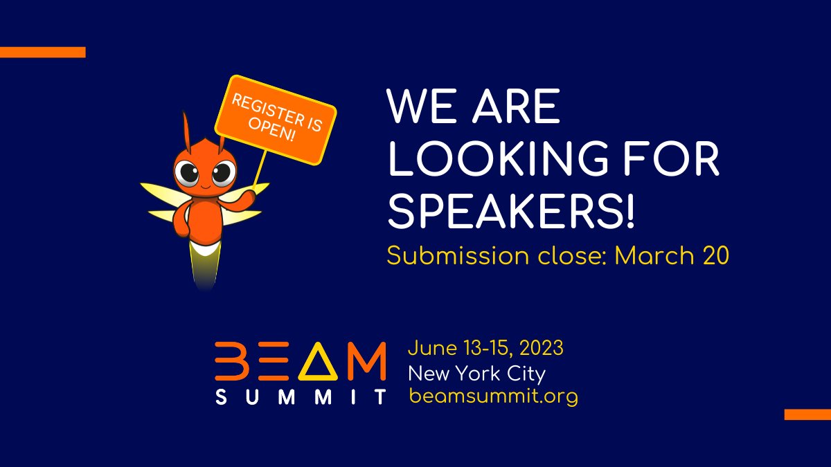 Beam Summit returned for its 6th edition! 🎉 Join us June 13-15 in New York City for our in-person event. We're looking for individuals to join our 50+ speakers from premiere data teams at tech, healthcare, finance, media companies & more. Join us now: sessionize.com/beam-summit