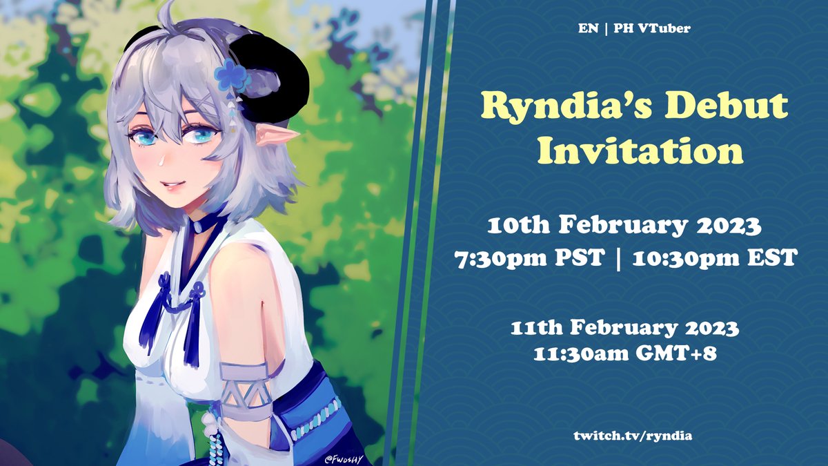 🥹📢MY DEBUT IS HAPPENING!🌟

I'm so nervous, but excited to invite you! No video teaser, so you'd have to catch the stream to see me in action😏 Hope to see you soon 🥰

🗓: February 10th - 7:30pm PST
February 11th - 11:30am GMT+8 

#VTuberUprising #ENVTuber #VTuberDebut #VTuber