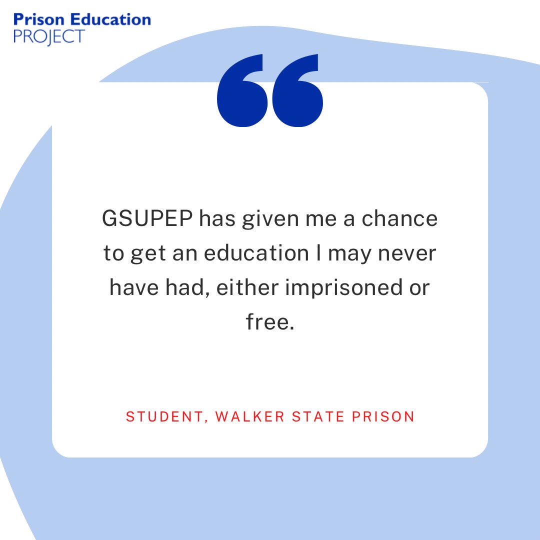 At GSUPEP, we do more than provide education. We aspire to help our students make a change in their life and work towards a better future. Read what two students told site coordinator Polly Bouker during this semester. 

#thestateway #gsupep #prisoneducation #higheredinprison