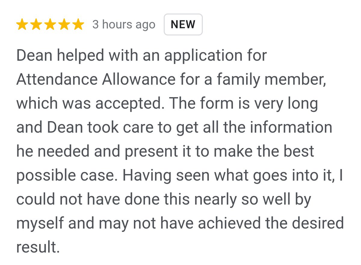 grey_cardiff's tweet photo. Thrilled to have received another 5* review today after some brilliant news this afternoon: a gentleman who was long overdue support for his deteriorating condition, got his Attendance Allowance, and in record timing! This really made our Monday!

#customerreview https://t.co/CSK9lfbmNT