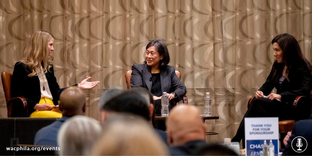 wacphila's tweet photo. Last week, we were beyond honored to host @AmbassadorTai, @USTradeRep. Special thanks to our event sponsors, @jpmorgan, @Chase, and @TempleCIBER.
Photo credit: Ryan Brandenberg Photography
#WACPHL #explorePHL #visitphilly https://t.co/r3hLhEcOpu