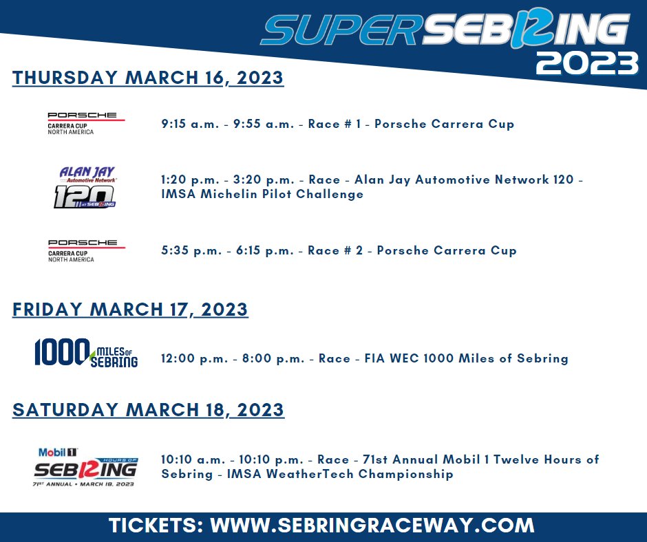 Sebring International Raceway on Twitter "As SuperSebring 2023 quickly