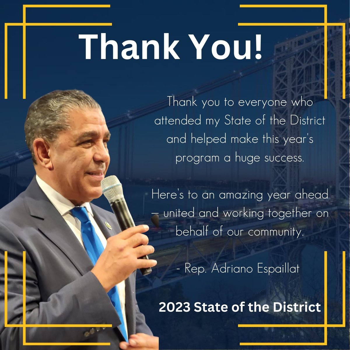 RepEspaillat's tweet photo. This year's State of the District had an unprecedented turnout and I’m beyond thankful to everyone for their continued support.

Thank you to everyone who joined me and helped make Sunday's event a huge success. https://t.co/ZCUn9PAey9