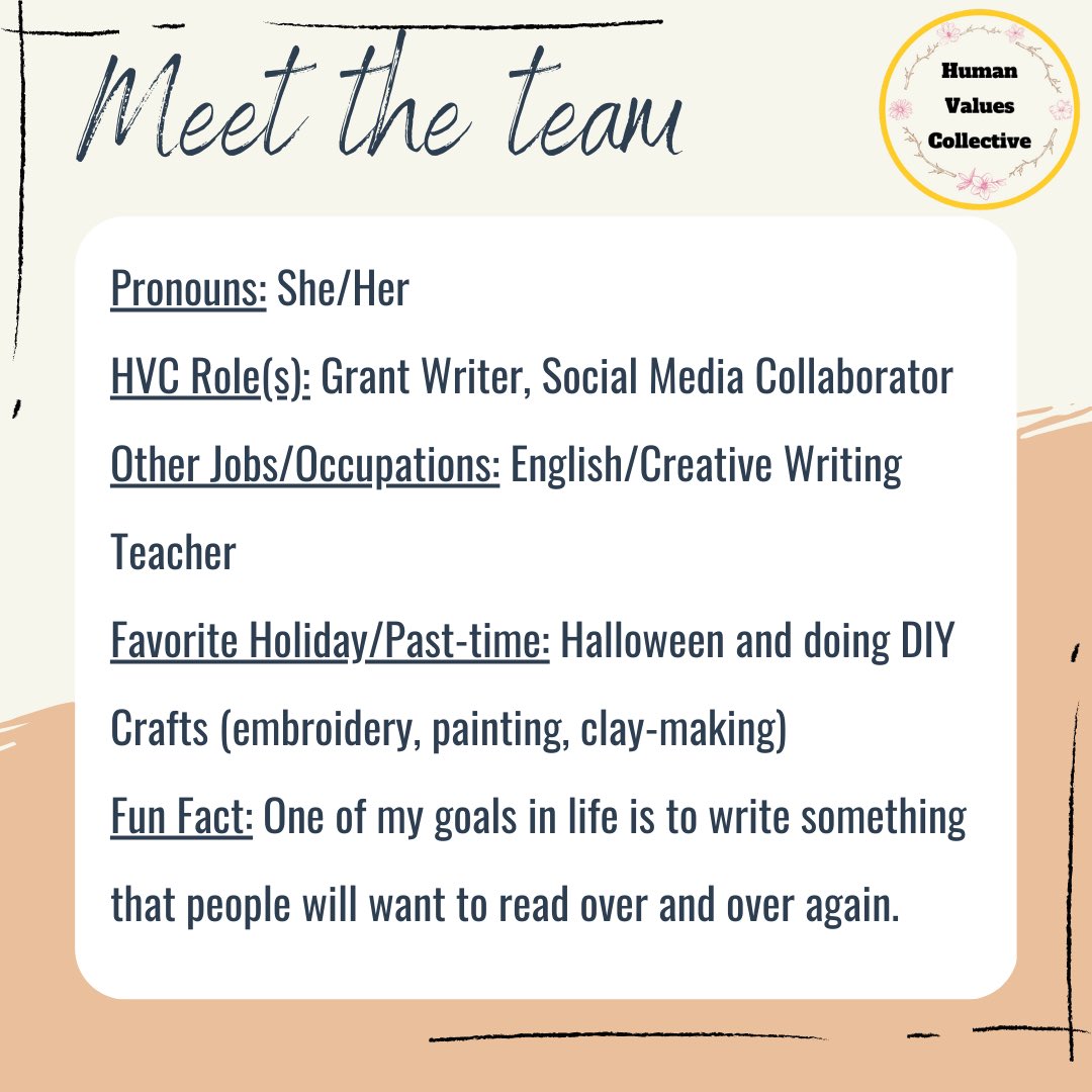 HVCollective's tweet photo. Meet Nina!
#humanvalues #humanvaluescollective #community #meettheteam https://t.co/ihOTEmAbRC