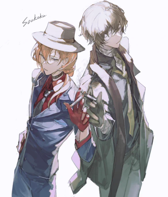 #文スト #太中 #双黒#BSD #dachu #soukoku 前に描かれた 