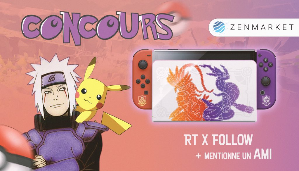 JonetsuShonen's tweet photo. 🎁 GROS CONCOURS 🎁

Tentez de gagner une SWITCH ÉDITION POKEMON !! 🎮 

Pour participer : 

🔁 RT + Follow moi et @zenmarket_fr 
✅Tag un ami 

🍀 TAS le 06/02/2023 ! https://t.co/knJZ3NoPQp