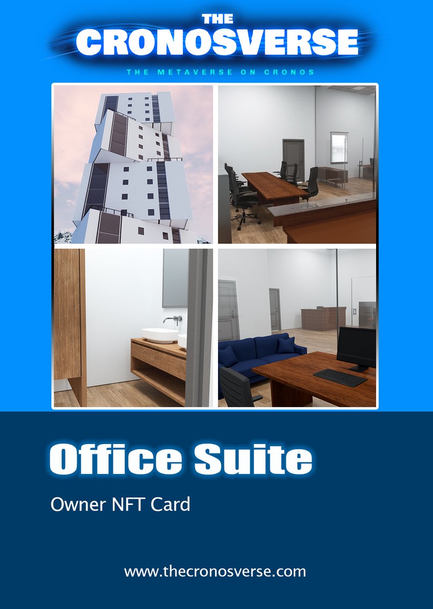 TheCronosVerse's tweet photo. Looking for your home 🏘️ in the #metaverse on #cronos?  Want to set up your #web3 business in one of our new Offices 🏢💵?

Digital real estate within downtown Crotopolis is right around the corner!  

Mint coming to @EbisusBay in late Feb with less than 700 units available! https://t.co/8aHI3N0akQ