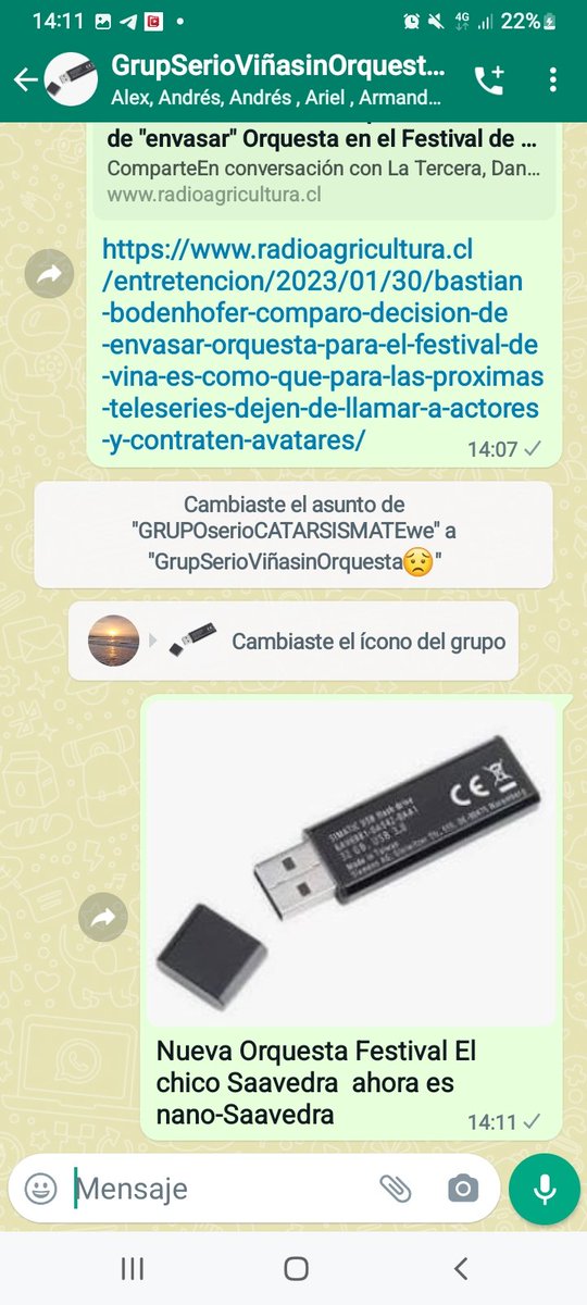 HernnELAS3's tweet photo. Nueva Orquesta Festival de Viña será un pendrive.

Ahora el chico Saavedra es Nano Pendrive Saavedra 
 #VinadelMar #Viña2023 #VINA2023 https://t.co/bTOKxk79x5