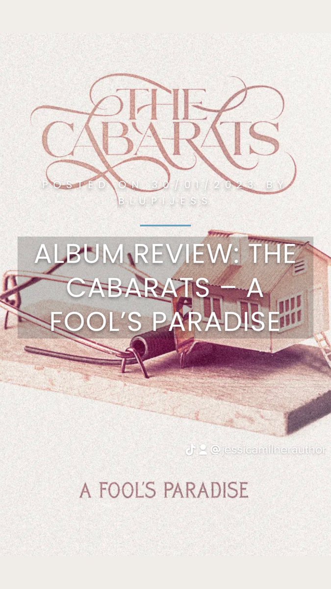 jessicamilnera's tweet photo. Album Review: The Cabarats - A Fool’s Paradise

The Cabarats are a folk, punk, reggae band from the U.K. inspired by Middle Eastern and Balkan sounds.

@Joyzineuk @TheCabarats 

https://t.co/uVgAEv9Dhm

#writingcommunity #musiccommunity #musicreview #newmusic #thecabarats #music https://t.co/P1euc5cJD3