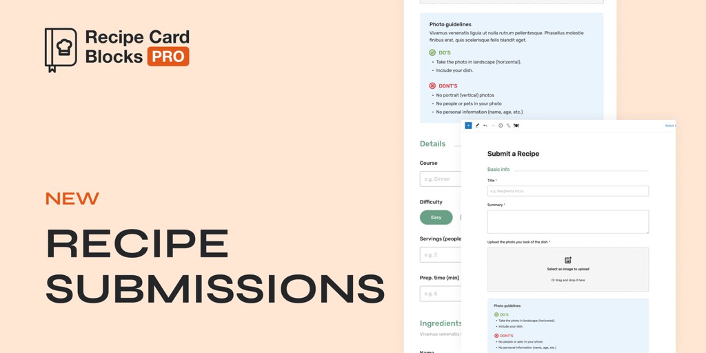 Recipe Card Blocks Pro launches Recipe Submissions 👉 lttr.ai/7jiV #WordPress #foodblog