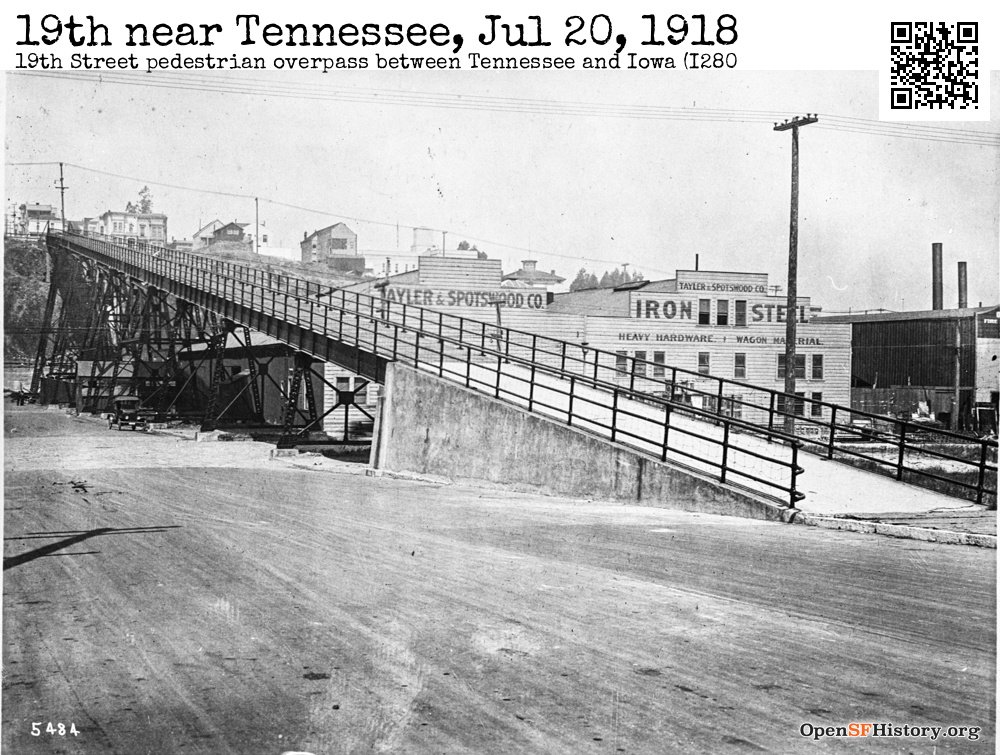 DavidGallagher's tweet image. Not sure when it was built but DPw photographed it in 1918 (makes sense that it was around then to get worker to the shipyard) #sfhistory #dogpatch