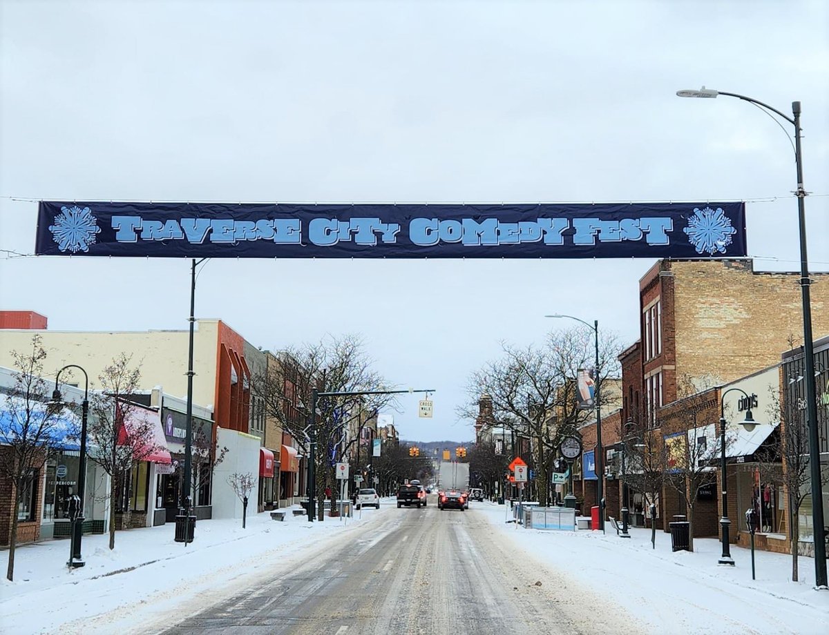 Front Street looking good and ready for Comedy Fest in @DowntownTC! Tickets are flying out the door - several shows are already sold out - at TCComedyFest.com. The action kicks off Thursday - see you there! #comedy #traversecity #michigan @TraverseCity @PureMichigan