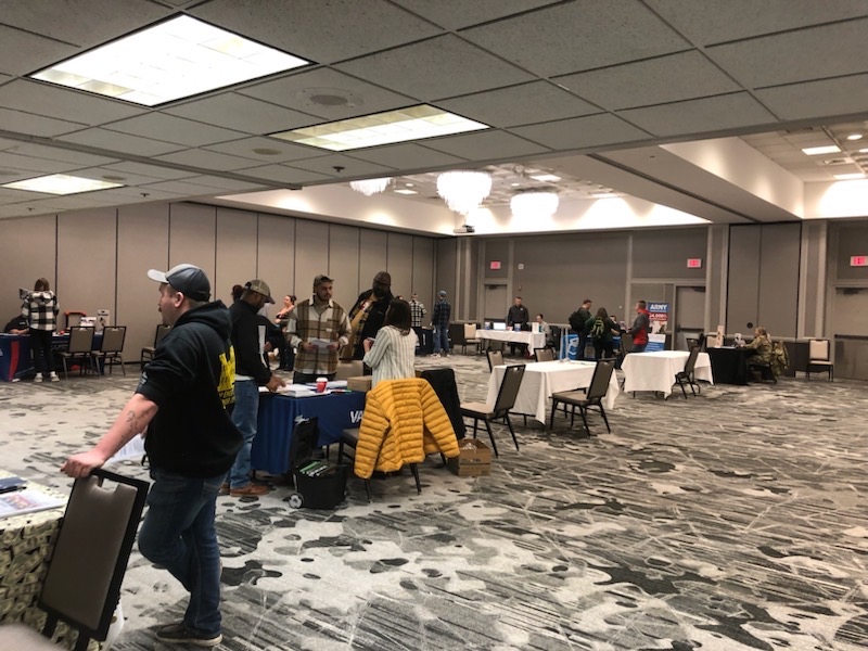 WisVets's tweet photo. WDVA Outreach and benefits staff were on hand at the Yellow Ribbon event for @WI_Guard members this past weekend at the Concourse Hotel in downtown Madison. Thank you to all who came out to explore their benefits! #WisVets #WisVetsWomen #WisconsinNationalGuard https://t.co/f8uXR8GzpI