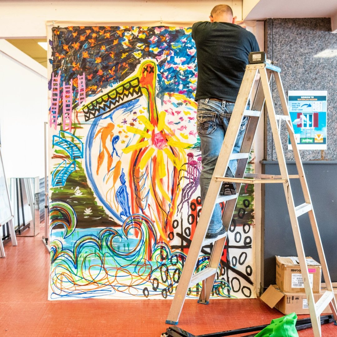 New <a href="/ArtSPayWR/">Art$Pay</a> exhibition installed this weekend in the Flex Space running January 30th to March 11th. 

Hearts, Arts &amp; Healing is a collection from 7 artists and focuses on their perspectives of trauma and healing - proceeds go to <a href="/CareNeverStops/">Grand River Hospital Foundation</a> ❤️

📸 John Spaulding