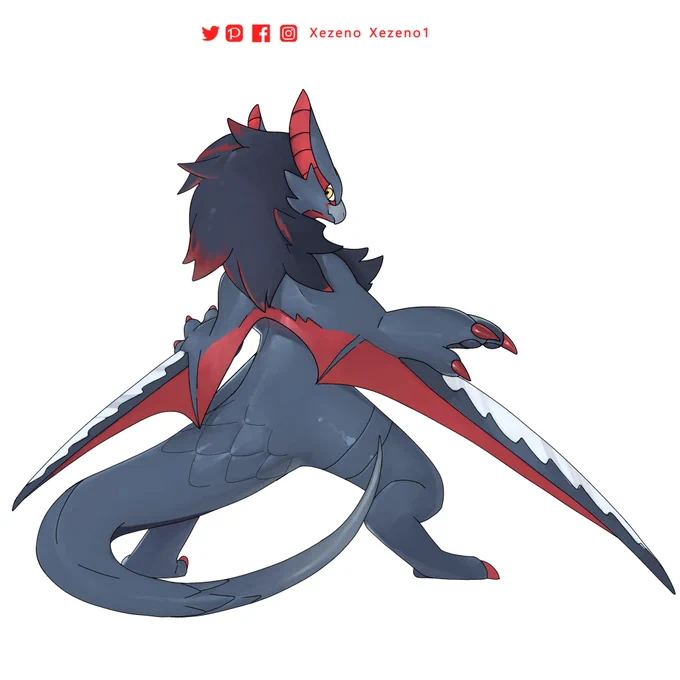Nargacuga with Pokemon artstyle 