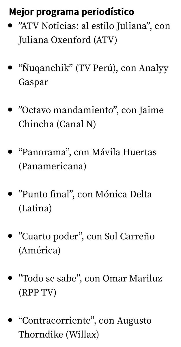 CONTRACORRIENTE (@CcorrienteW) está nominado a mejor programa periodístico en los #PremiosLuces 2023, que destaca los contenidos difundidos durante el 2022.

Un gran equipo del cual me honra ser parte.