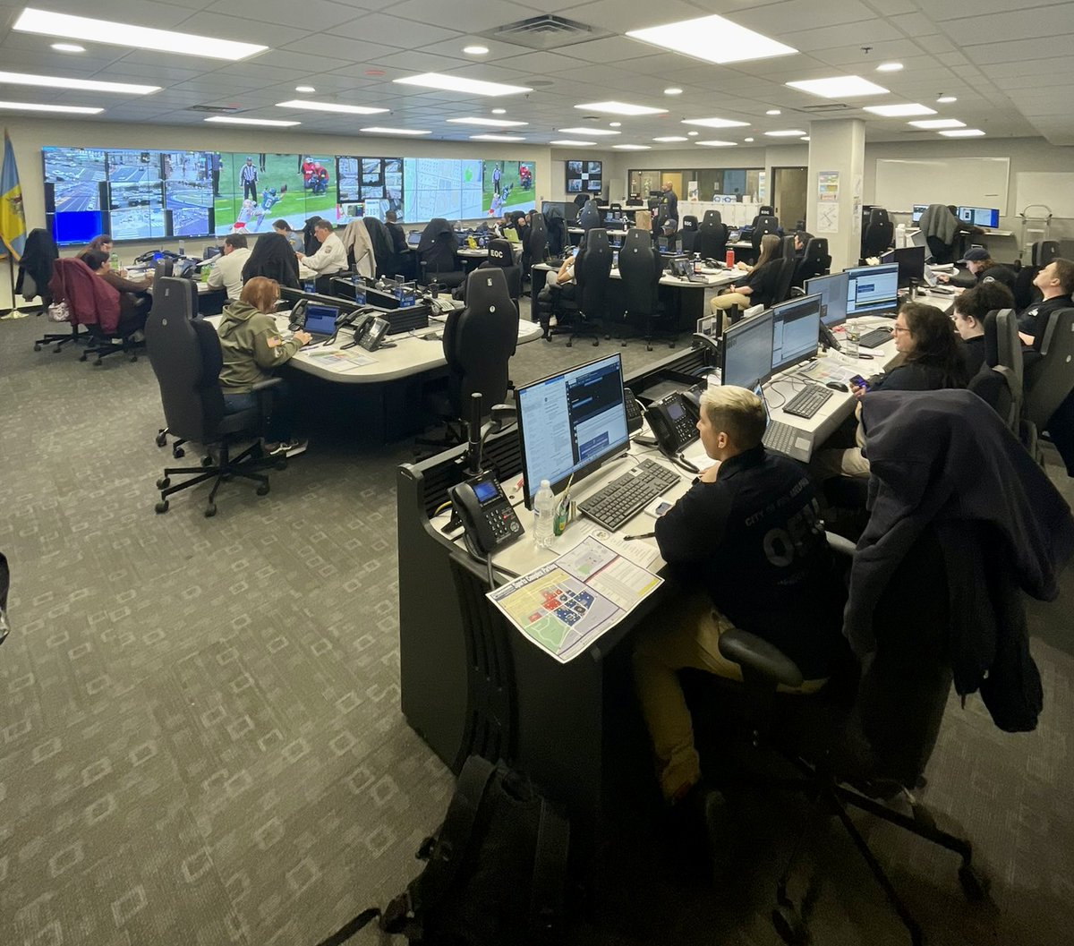 PhilaOEM's tweet photo. 🥳 Congratulations to The @Eagles  our NFC Champions! Thank you to all our partners who after weeks of preparations and planning supported EOC operations during and after yesterday’s amazing game. Let the planning continue! #GoBirds https://t.co/MEuVbdWhnw