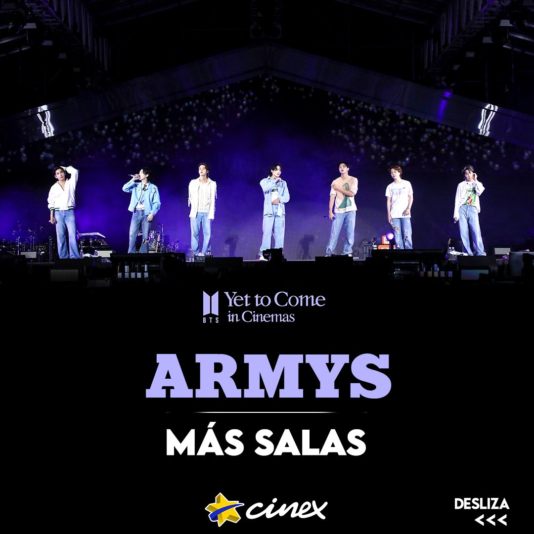 CinexVe's tweet photo. ¡NUEVAS SALAS se suman al #BTSYTC_in_Cinemas! ✨💜

Ahora podrás disfrutar también en Cinex Sambil CCS, Hatillo y Buenaventura. 😍

Reserva tus entradas YA para el gran día por https://t.co/GR9EGbvfLi https://t.co/lWVWMAKZ18