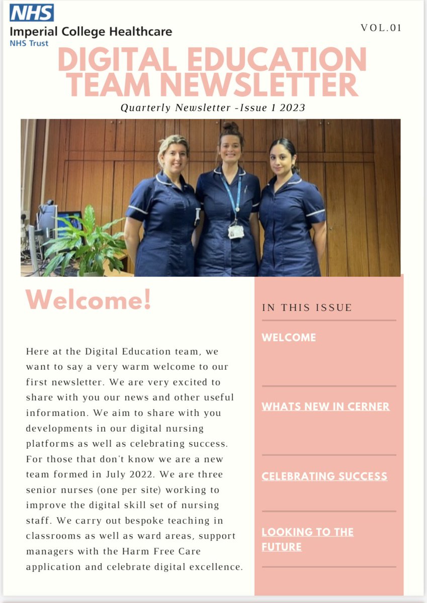 NEWSFLASH!!! 📸 Check your inboxes today we have launched the Digital Education Team Newsletter ⭐️📰 Take a sneeky peak at the front page below! #digitalnursing #digitalnursingeducation #digitalhealthcare #PPID #EPR