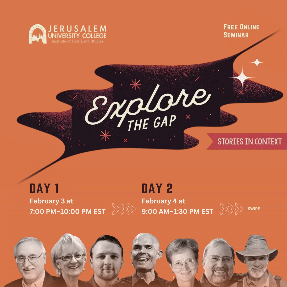 impacttheu's tweet photo. Explore the Gap: Stories in Context is a FREE online seminar presenting on topics of biblical history, geography, and culture.
* February 3 at 7:00pm–10:00pm EST
* February 4 at 9:00am–1:30pm EST
To register: https://t.co/5fmhe3E4gJ
#linkinbio #jucseminar #explorethegap https://t.co/Ii2PeWACkw