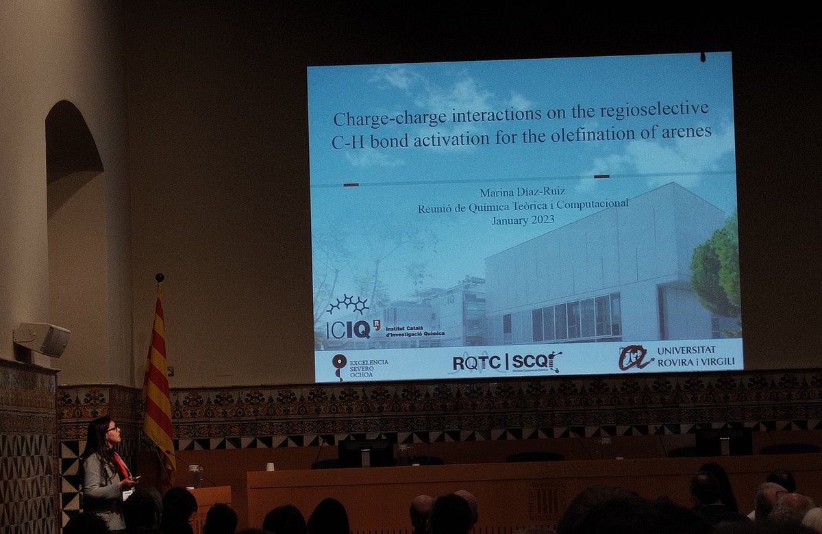 MaserasGroup's tweet photo. "Charge-charge interactions provide the desired regioselectivity" 🤯 Take-home message by Marina in the @scq_iec #rqtc meeting @ICIQchem #compchem https://t.co/ibHhrsQYOI