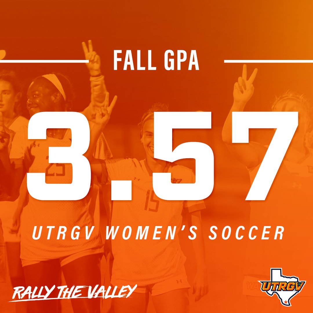 UTRGVWSoccer's tweet photo. Team GPA 3.57

17- AD Honor Roll Recipients
15- Dean’s List Honorees
9- 4.0 GPAs

#RISEup #UTRGV #WAClearn  #RallyTheValley https://t.co/uuGCKW33jY