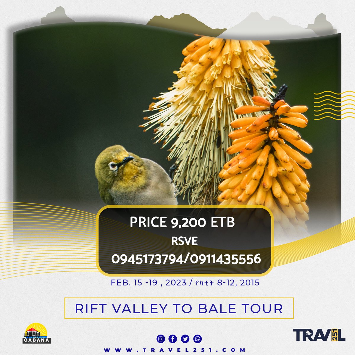 Travel_251's tweet photo. 𝐑𝐢𝐟𝐭 𝐯𝐚𝐥𝐥𝐞𝐲 𝐭𝐨 𝐁𝐚𝐥𝐞 𝐌𝐨𝐮𝐧𝐭𝐚𝐢𝐧𝐬 𝐍𝐚𝐭𝐢𝐨𝐧𝐚𝐥 𝐏𝐚𝐫𝐤
You will travel through Rift Valley &amp; Bale Mountains- 2 areas known 4 being hotspots 4 biodiversity as well as hubs 4 extraordinary geological features. 
Link: -  https://t.co/oHIKD3HrZm 📞0911435556 https://t.co/kwXDGIbvqk