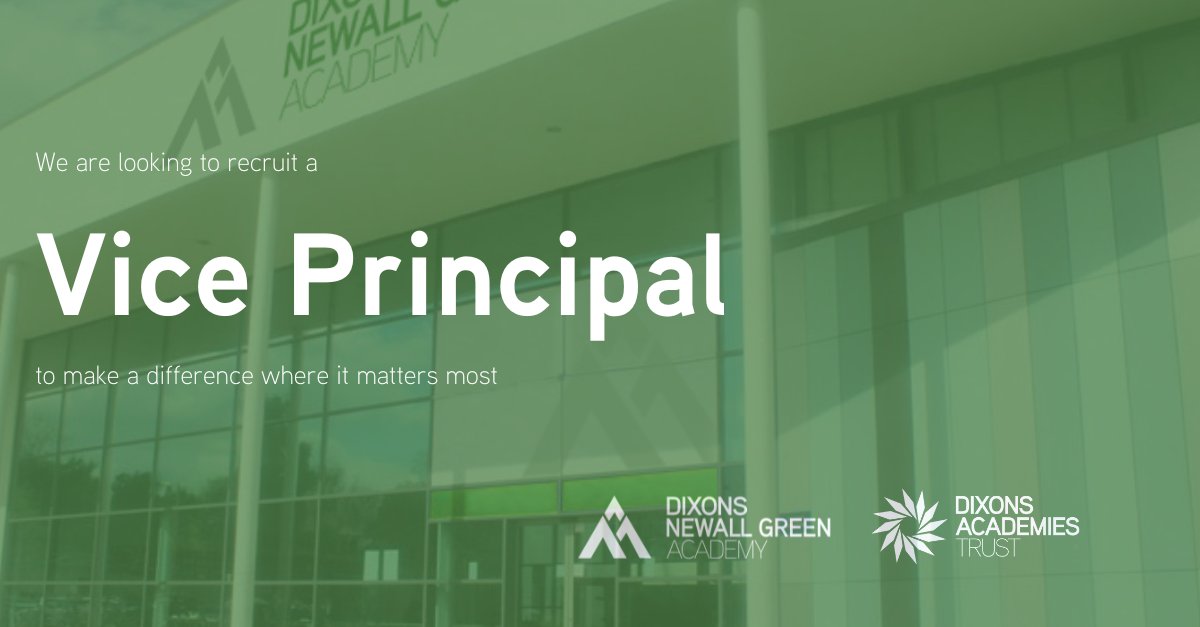 DixonsAcademies's tweet image. An amazing opportunity to be part of a team developing our first free school in Manchester. We are looking for a Vice Principal to lead a culture of success from the ground up at Dixons Newall Green Academy. For more information: dixonsat.com/join/jobs