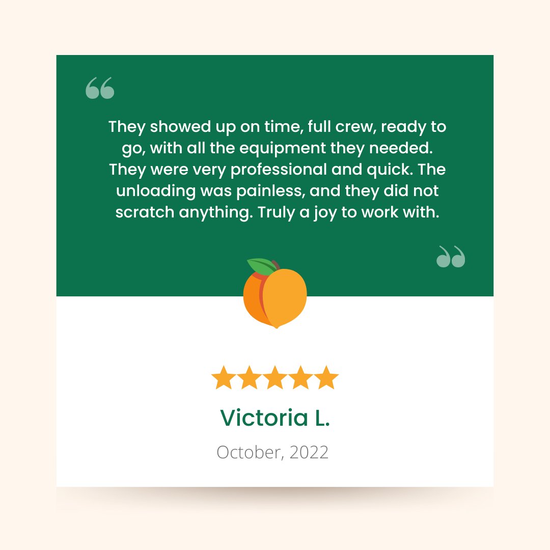 We do our best to ensure your move is efficient and high-quality, and that our crew is enjoyable to work with! 🧡 

#atlanta #movers #atlantapeachmovers #moving #movingday #professionalmovers #relocation #packing #movingtips #home #localmoving #home